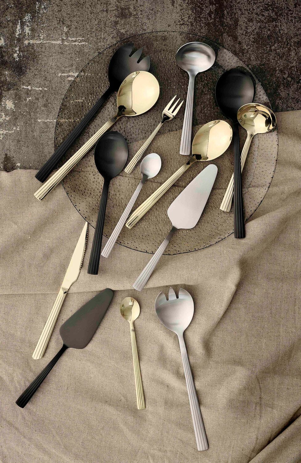 Salatbestik, 2 dele - Mat stål